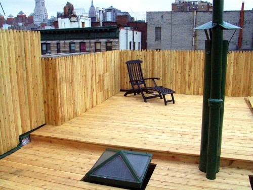Common Cedar Decking; Spruce stockade fence
